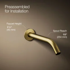 Wall-mount bathroom sink faucet spout with Tube design, 1.2 gpm