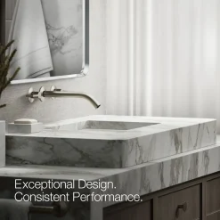 Wall-mount bathroom sink faucet spout with Tube design, 1.2 gpm