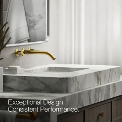 Wall-mount bathroom sink faucet spout with Tube design, 1.2 gpm