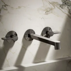 Wall-mount bathroom sink faucet spout with Row design, 1.2 gpm