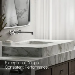 Wall-mount bathroom sink faucet spout with Row design, 1.2 gpm