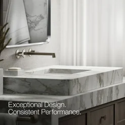 Wall-mount bathroom sink faucet spout with Row design, 1.2 gpm