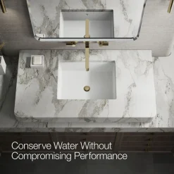 Wall-mount bathroom sink faucet spout with Row design, 1.2 gpm