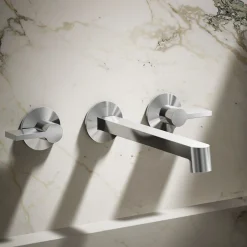 Wall-mount bathroom sink faucet spout with Row design, 1.2 gpm