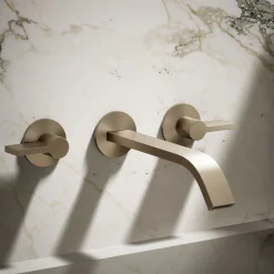 Wall-mount bathroom sink faucet spout with Ribbon design, 1.2 gpm