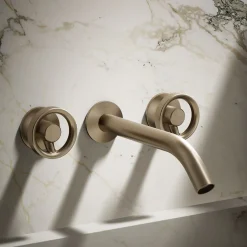 Wall-mount bathroom sink faucet Industrial handle trim