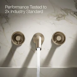 Wall-mount bathroom sink faucet Industrial handle trim
