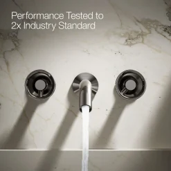 Wall-mount bathroom sink faucet Industrial handle trim