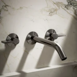 Wall-mount bathroom sink faucet Lever handle trim