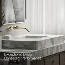 Wall-mount bathroom sink faucet Lever handle trim