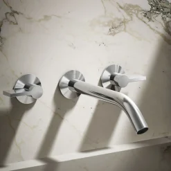 Wall-mount bathroom sink faucet Lever handle trim