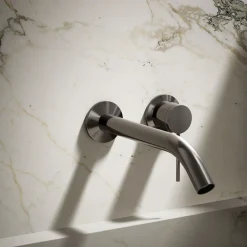 Wall-mount bathroom sink faucet handle