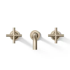 Wall-mount bathroom sink faucet trim with Cross handles, 1.2 gpm