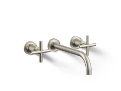 Wall-mount bathroom sink faucet trim with Cross handles, 1.2 gpm