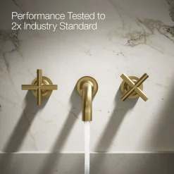 Wall-mount bathroom sink faucet trim with Cross handles, 1.2 gpm