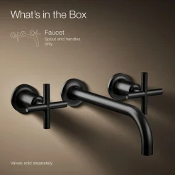 Wall-mount bathroom sink faucet trim with Cross handles, 1.2 gpm