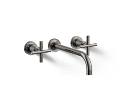Wall-mount bathroom sink faucet trim with Cross handles, 1.2 gpm