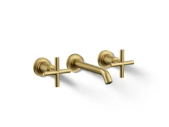 Wall-mount bathroom sink faucet trim with Cross handles, 1.2 gpm