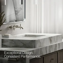 Wall-mount bathroom sink faucet trim with Cross handles, 1.2 gpm