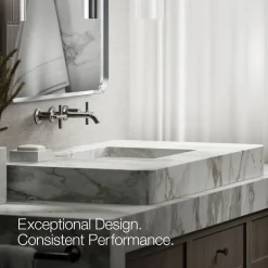 Wall-mount bathroom sink faucet trim with Cross handles, 1.2 gpm