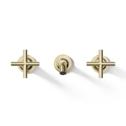 Wall-mount bathroom sink faucet trim with Cross handles, 1.2 gpm