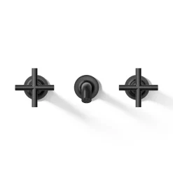 Wall-mount bathroom sink faucet trim with Cross handles, 1.2 gpm