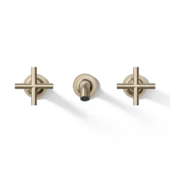 Wall-mount bathroom sink faucet trim with Cross handles, 1.2 gpm