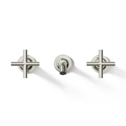 Wall-mount bathroom sink faucet trim with Cross handles, 1.2 gpm