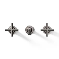 Wall-mount bathroom sink faucet trim with Cross handles, 1.2 gpm