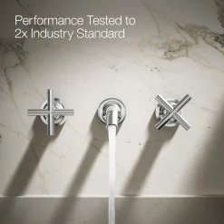 Wall-mount bathroom sink faucet trim with Cross handles, 1.2 gpm