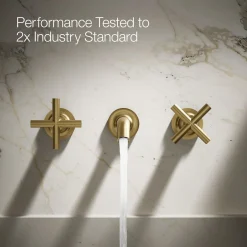 Wall-mount bathroom sink faucet trim with Cross handles, 1.2 gpm
