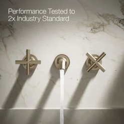Wall-mount bathroom sink faucet trim with Cross handles, 1.2 gpm