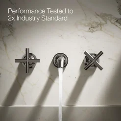 Wall-mount bathroom sink faucet trim with Cross handles, 1.2 gpm