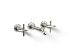 Wall-mount bathroom sink faucet trim with Cross handles, 1.2 gpm