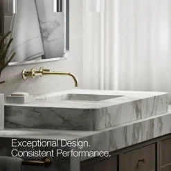 Wall-mount bathroom sink faucet trim with Lever handles, 1.2 gpm