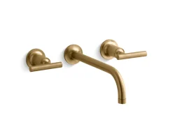 Wall-mount bathroom sink faucet trim with Lever handles, 1.2 gpm