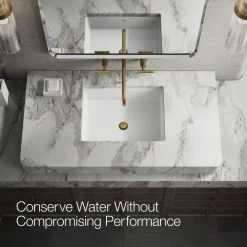 Wall-mount bathroom sink faucet trim with Lever handles, 1.2 gpm