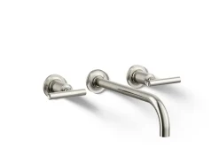 Wall-mount bathroom sink faucet trim with Lever handles, 1.2 gpm