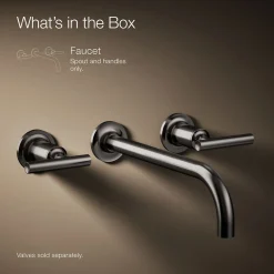 Wall-mount bathroom sink faucet trim with Lever handles, 1.2 gpm