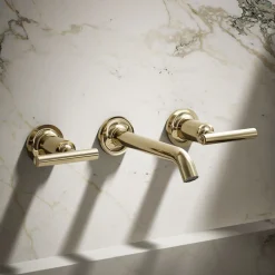 Wall-mount bathroom sink faucet trim with Lever handles, 1.2 gpm