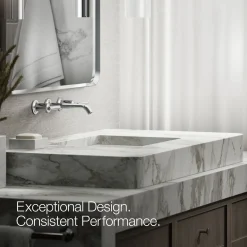 Wall-mount bathroom sink faucet trim with Lever handles, 1.2 gpm