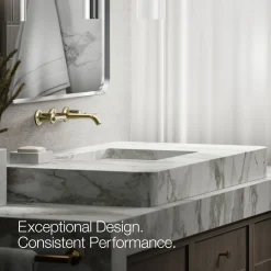 Wall-mount bathroom sink faucet trim with Lever handles, 1.2 gpm