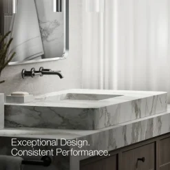 Wall-mount bathroom sink faucet trim with Lever handles, 1.2 gpm