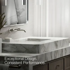 Wall-mount bathroom sink faucet trim with Lever handles, 1.2 gpm