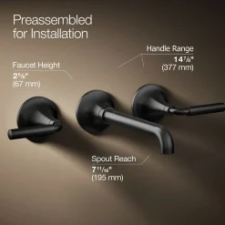 Wall-mount bathroom sink faucet trim, 1.2 gpm