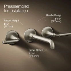 Wall-mount bathroom sink faucet trim, 1.2 gpm