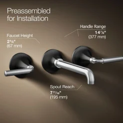 Wall-mount bathroom sink faucet trim, 1.2 gpm