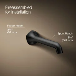 Wall-mount bathroom sink faucet spout with Straight design, 1.2 gpm