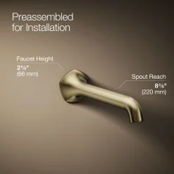 Wall-mount bathroom sink faucet spout with Straight design, 1.2 gpm