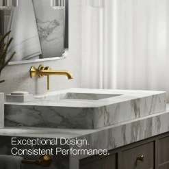 Wall-mount bathroom sink faucet spout with Straight design, 1.2 gpm